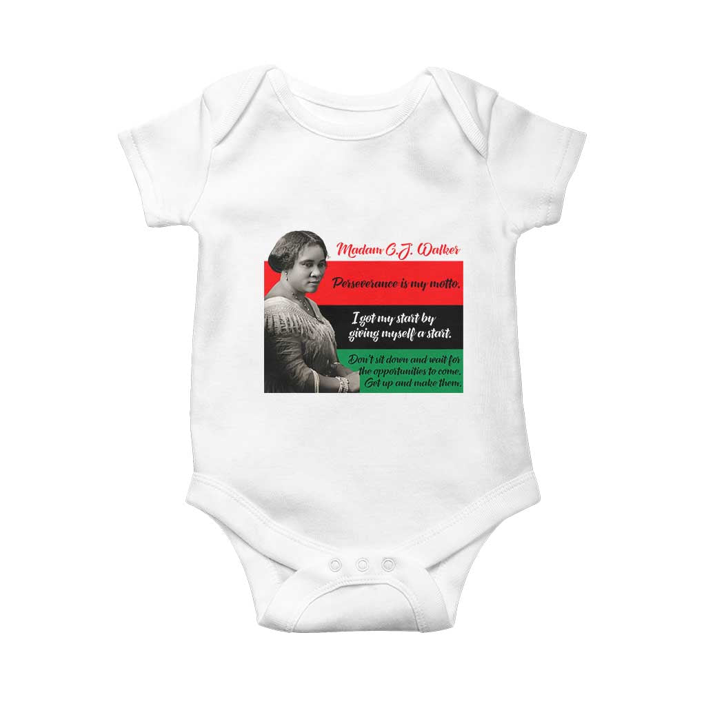 Madam CJ Walker Baby Onesie Women Empowerment Inspirational Quote TS12 White Print Your Wear