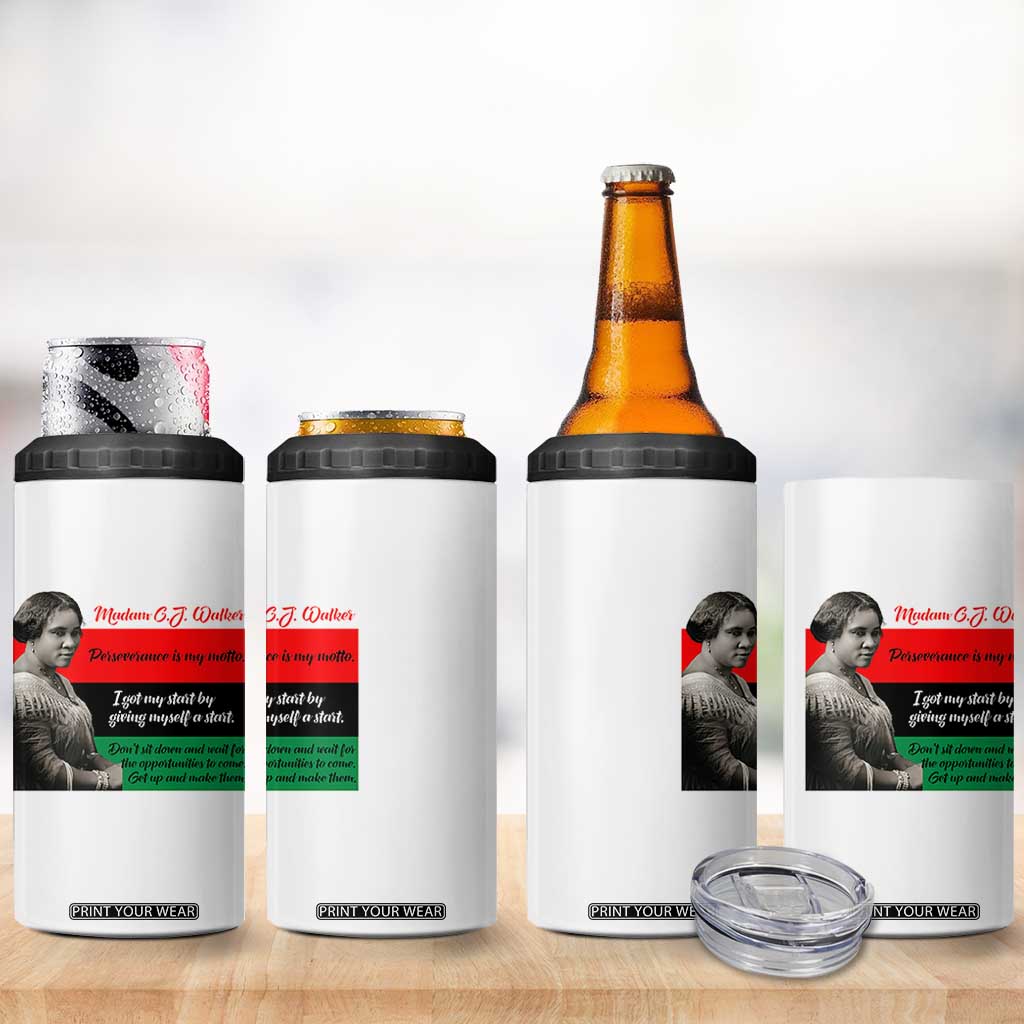 Madam CJ Walker 4 in 1 Can Cooler Tumbler Women Empowerment Inspirational Quote TS12 Print Your Wear
