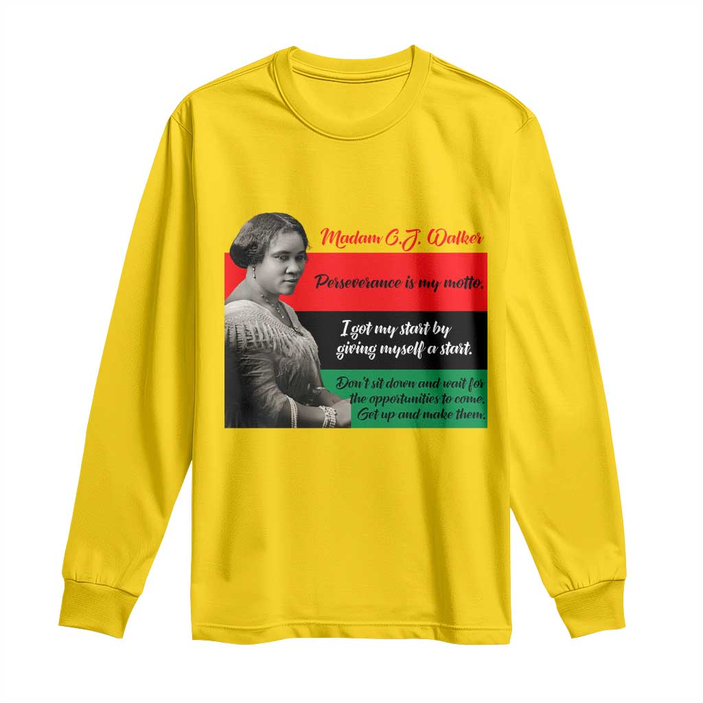 Madam CJ Walker Long Sleeve Shirt Women Empowerment Inspirational Quote TS12 Daisy Print Your Wear