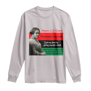 Madam CJ Walker Long Sleeve Shirt Women Empowerment Inspirational Quote TS12 Ice Gray Print Your Wear