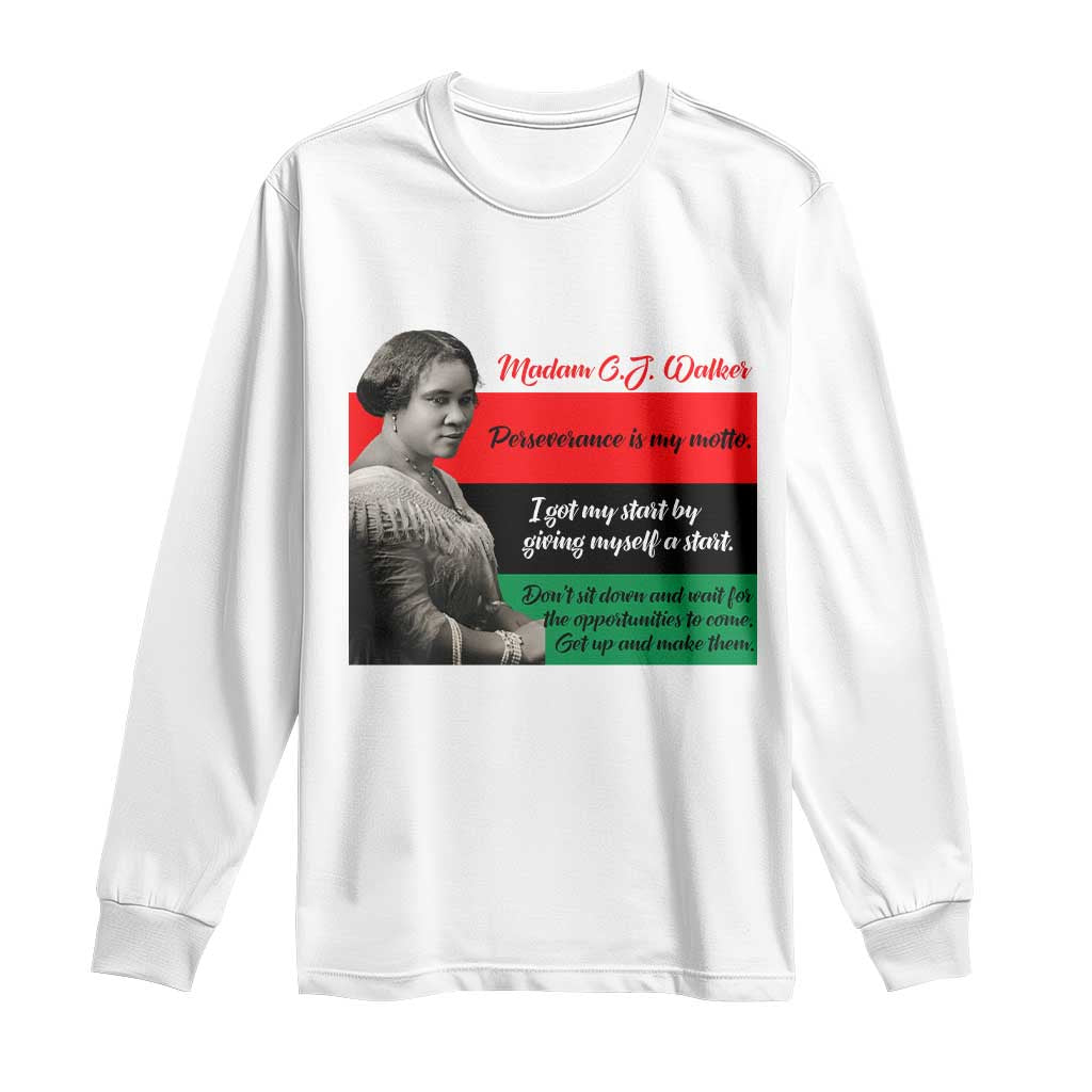 Madam CJ Walker Long Sleeve Shirt Women Empowerment Inspirational Quote TS12 White Print Your Wear