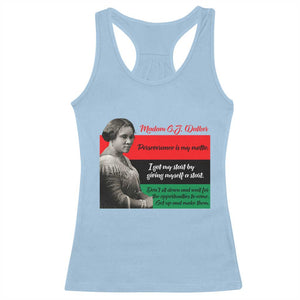 Madam CJ Walker Racerback Tank Top Women Empowerment Inspirational Quote TS12 Light Blue Print Your Wear