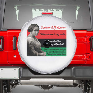 Madam CJ Walker Spare Tire Cover Women Empowerment Inspirational Quote TS12 White Print Your Wear