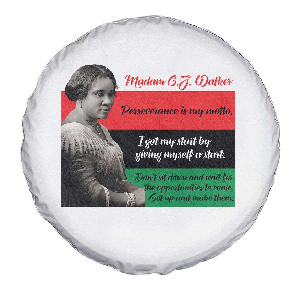 Madam CJ Walker Spare Tire Cover Women Empowerment Inspirational Quote TS12 Print Your Wear