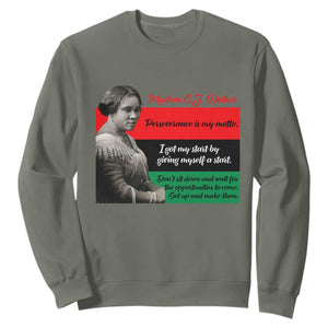 Madam CJ Walker Sweatshirt Women Empowerment Inspirational Quote TS12 Military Green Print Your Wear