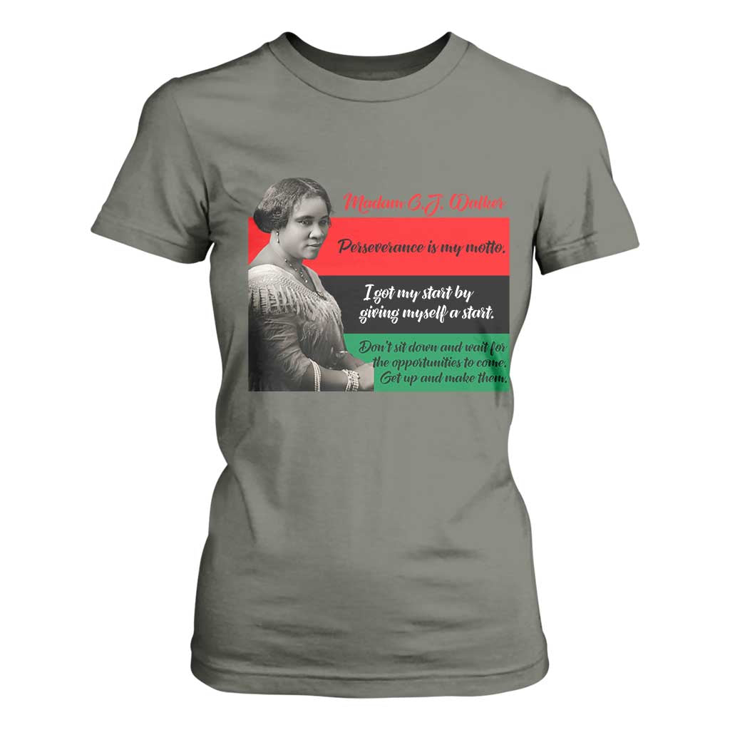 Madam CJ Walker T Shirt For Women Women Empowerment Inspirational Quote TS12 Military Green Print Your Wear