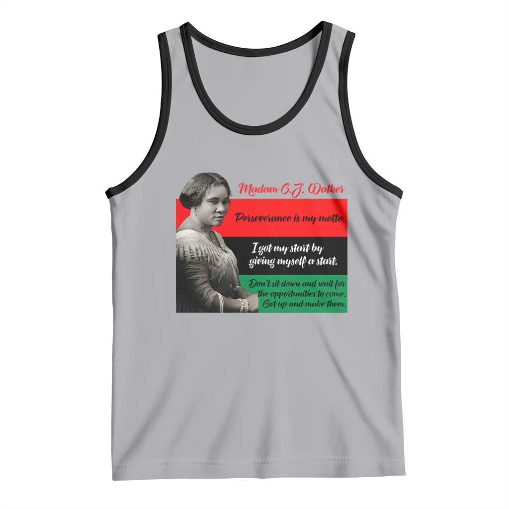 Madam CJ Walker Tank Top Women Empowerment Inspirational Quote TS12 Athletic Heather Black Print Your Wear