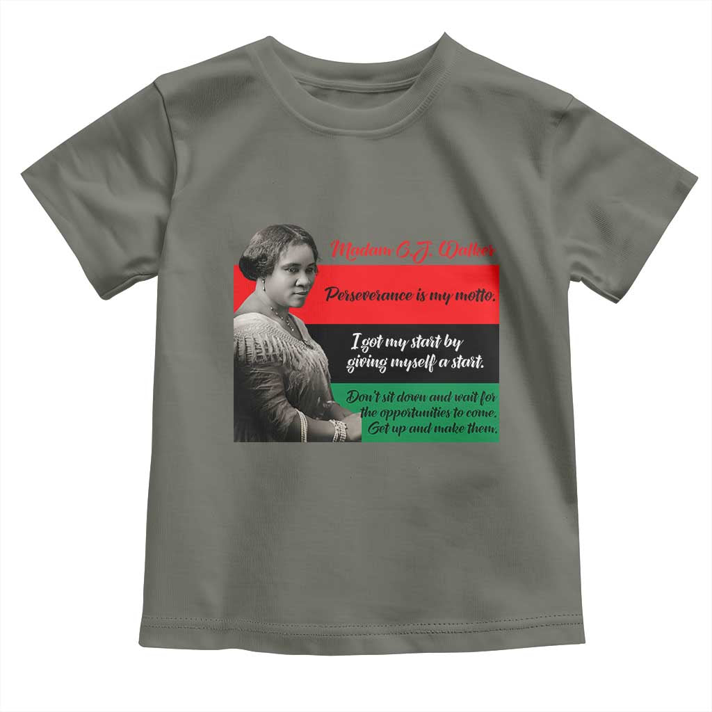Madam CJ Walker Toddler T Shirt Women Empowerment Inspirational Quote TS12 Military Green Print Your Wear