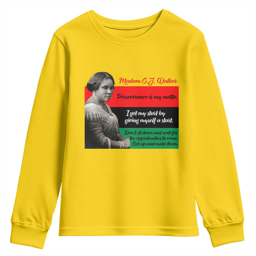 Madam CJ Walker Youth Sweatshirt Women Empowerment Inspirational Quote TS12 Daisy Print Your Wear