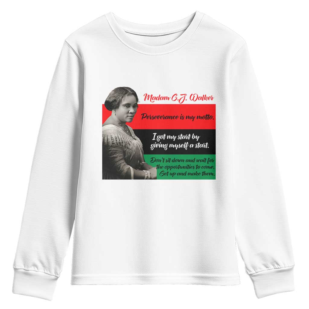 Madam CJ Walker Youth Sweatshirt Women Empowerment Inspirational Quote TS12 White Print Your Wear
