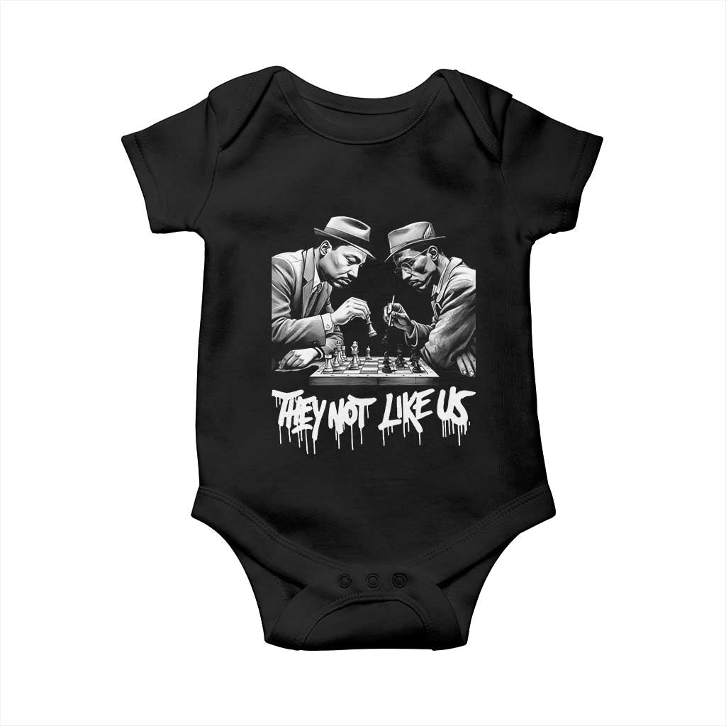 MLK And Malcolm X Baby Onesie They Not Like Us African American Heritage Gift TS12 Black Print Your Wear