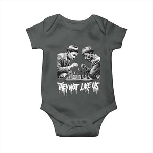 MLK And Malcolm X Baby Onesie They Not Like Us African American Heritage Gift TS12 Dark Heather Print Your Wear
