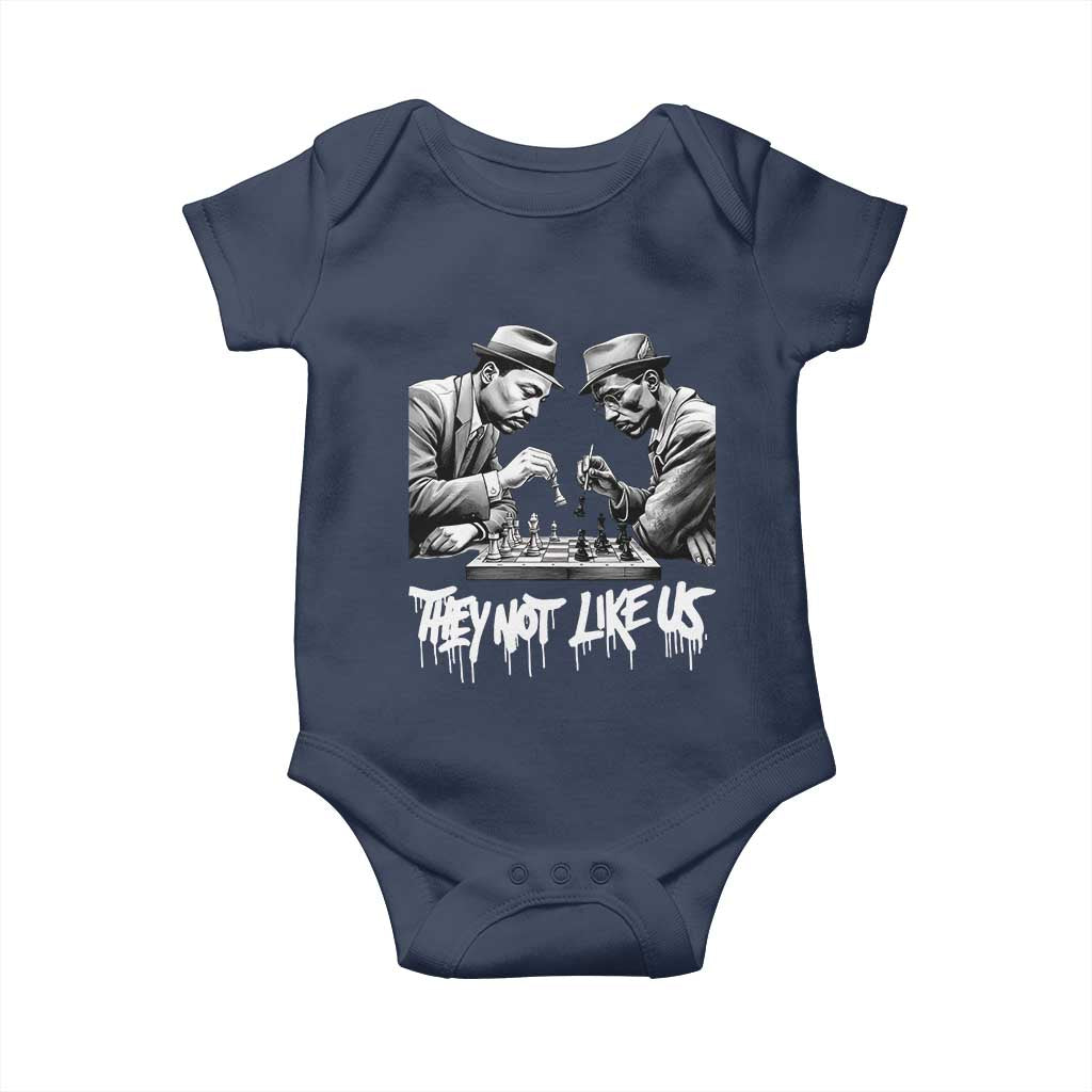 MLK And Malcolm X Baby Onesie They Not Like Us African American Heritage Gift TS12 Navy Print Your Wear