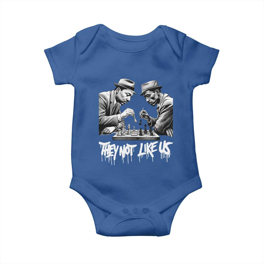 MLK And Malcolm X Baby Onesie They Not Like Us African American Heritage Gift TS12 Royal Blue Print Your Wear