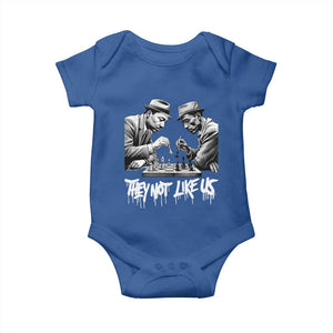 MLK And Malcolm X Baby Onesie They Not Like Us African American Heritage Gift TS12 Royal Blue Print Your Wear