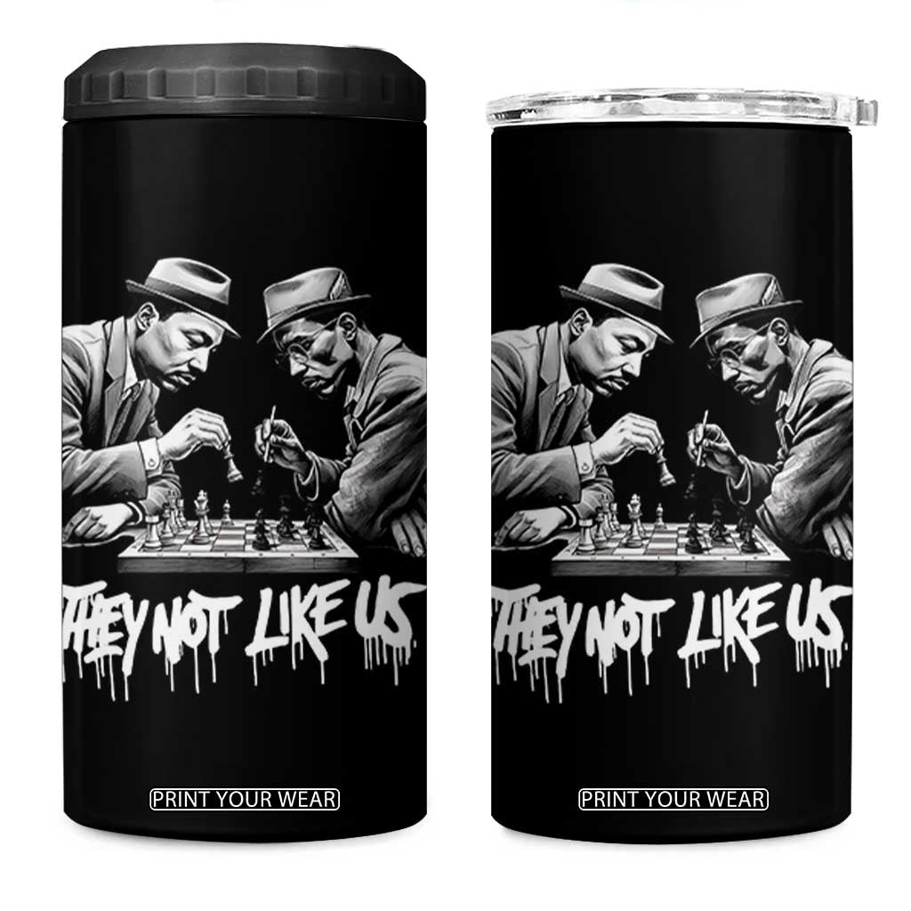 MLK And Malcolm X 4 in 1 Can Cooler Tumbler They Not Like Us African American Heritage Gift TS12 One Size: 16 oz Black Print Your Wear