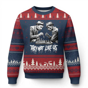 MLK And Malcolm X Ugly Christmas Sweater They Not Like Us African American Heritage Gift TS12 Navy Red Print Your Wear