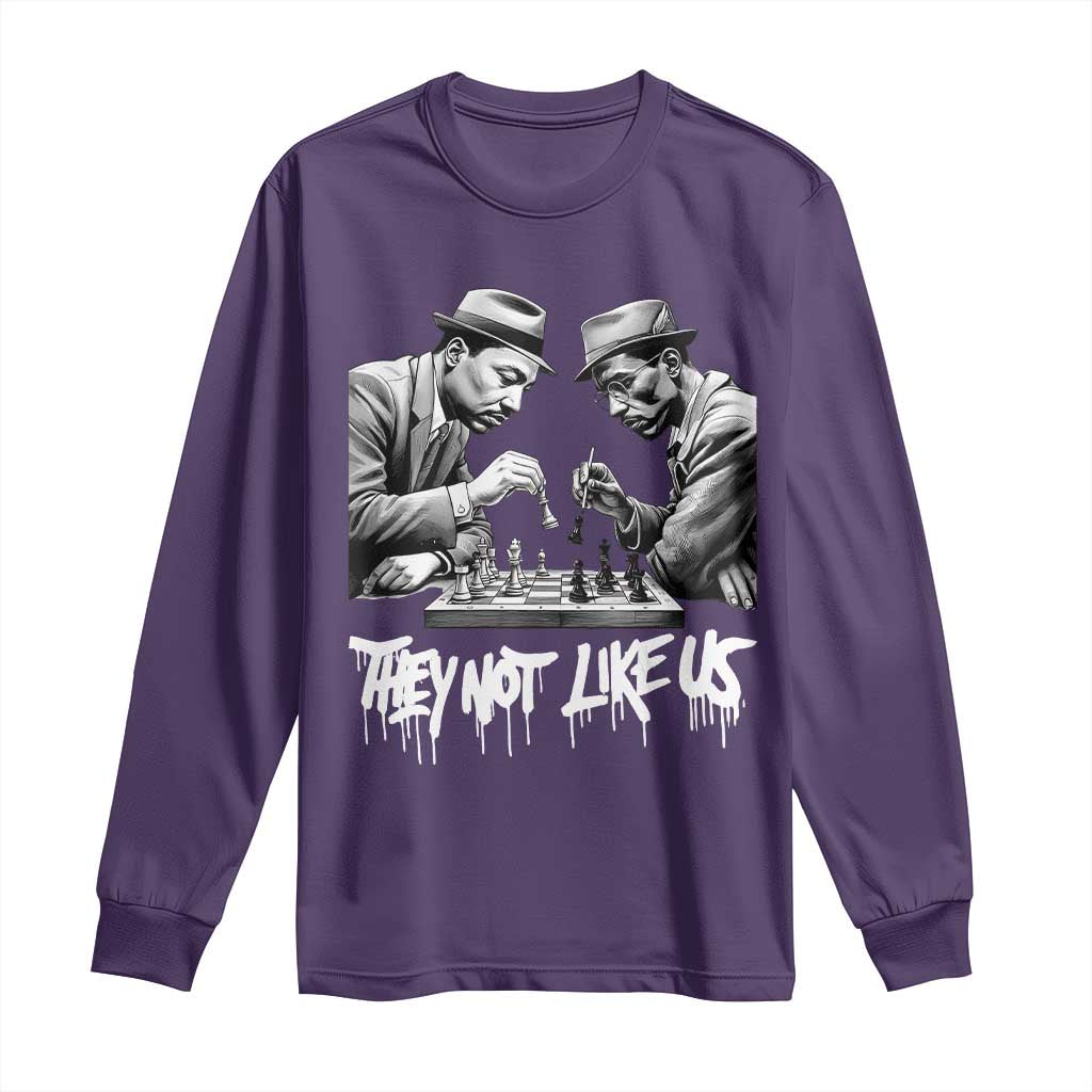 MLK And Malcolm X Long Sleeve Shirt They Not Like Us African American Heritage Gift TS12 Purple Print Your Wear