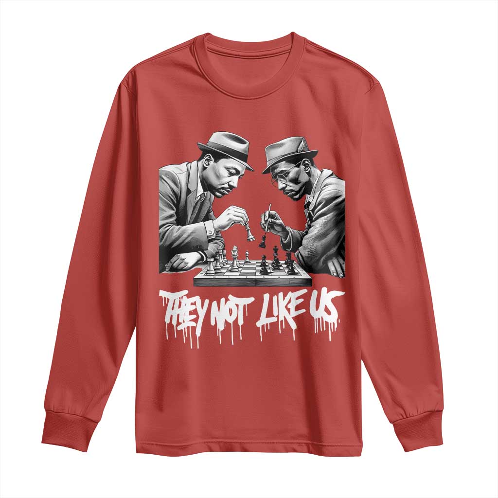 MLK And Malcolm X Long Sleeve Shirt They Not Like Us African American Heritage Gift TS12 Red Print Your Wear