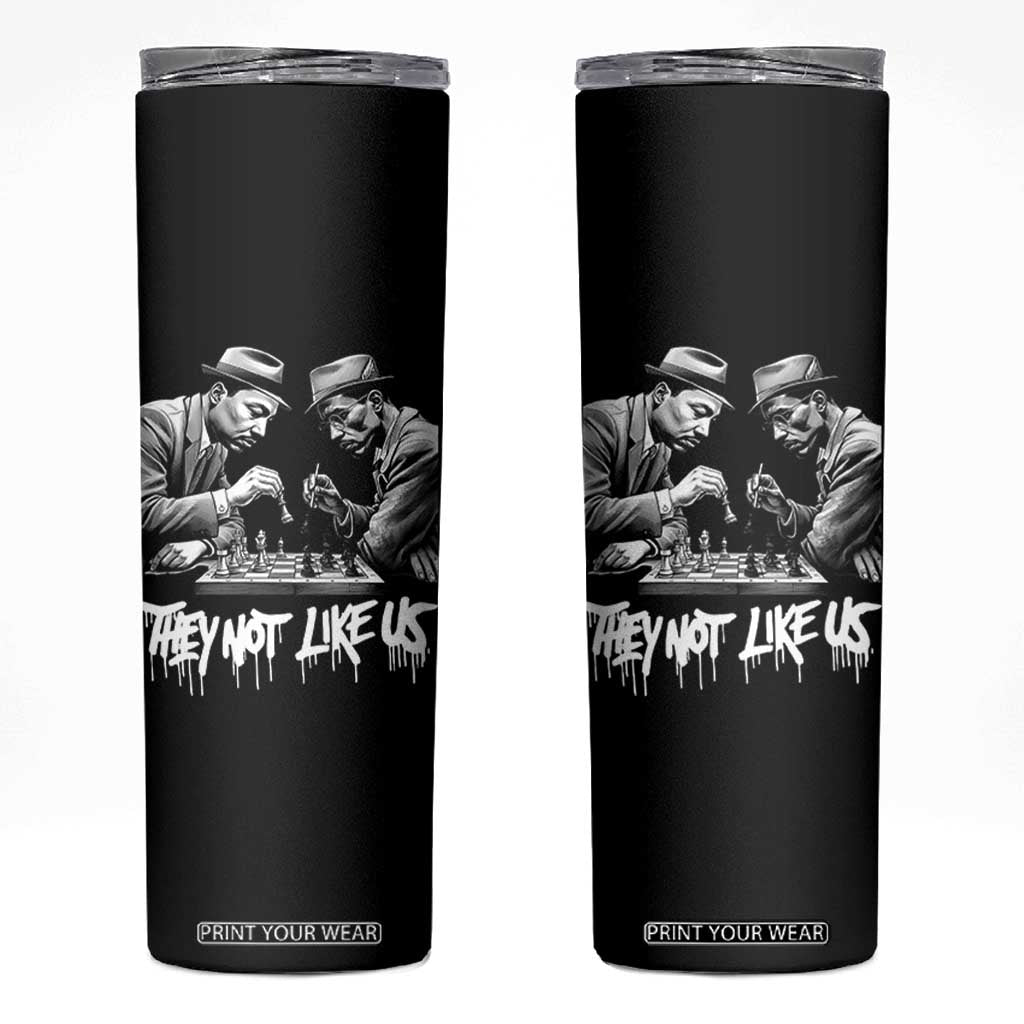MLK And Malcolm X Skinny Tumbler They Not Like Us African American Heritage Gift TS12 Black Print Your Wear