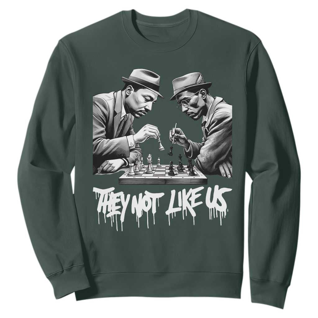 MLK And Malcolm X Sweatshirt They Not Like Us African American Heritage Gift TS12 Dark Forest Green Print Your Wear