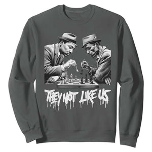 MLK And Malcolm X Sweatshirt They Not Like Us African American Heritage Gift TS12 Dark Heather Print Your Wear