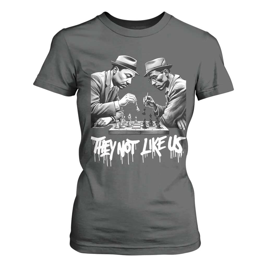 MLK And Malcolm X T Shirt For Women They Not Like Us African American Heritage Gift TS12 Dark Heather Print Your Wear