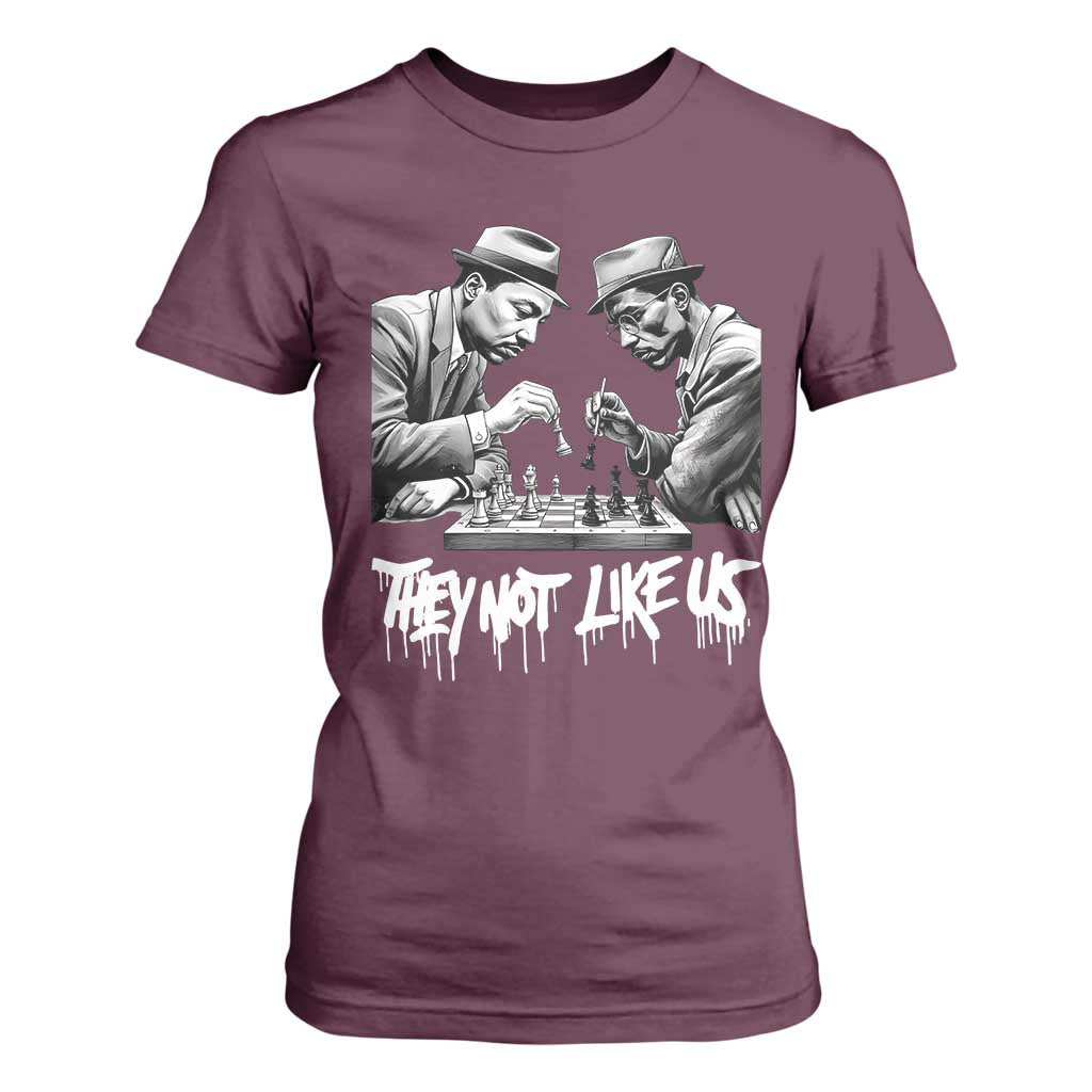 MLK And Malcolm X T Shirt For Women They Not Like Us African American Heritage Gift TS12 Maroon Print Your Wear