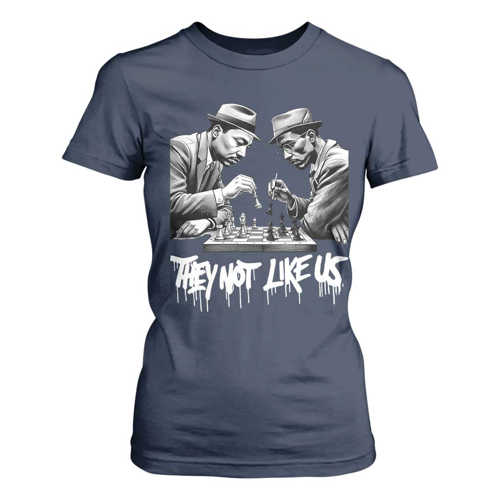 MLK And Malcolm X T Shirt For Women They Not Like Us African American Heritage Gift TS12 Navy Print Your Wear