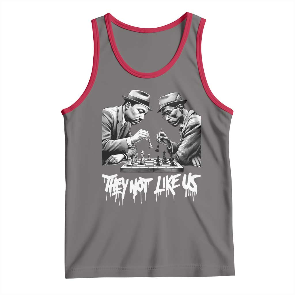MLK And Malcolm X Tank Top They Not Like Us African American Heritage Gift TS12 Deep Heather Red Print Your Wear