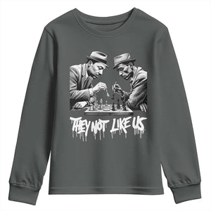 MLK And Malcolm X Youth Sweatshirt They Not Like Us African American Heritage Gift TS12 Dark Heather Print Your Wear