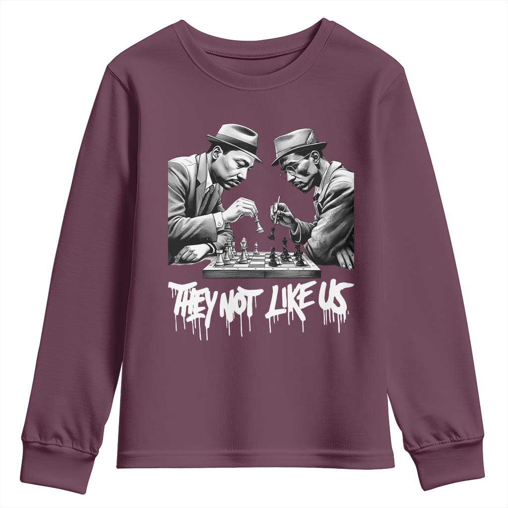 MLK And Malcolm X Youth Sweatshirt They Not Like Us African American Heritage Gift TS12 Maroon Print Your Wear