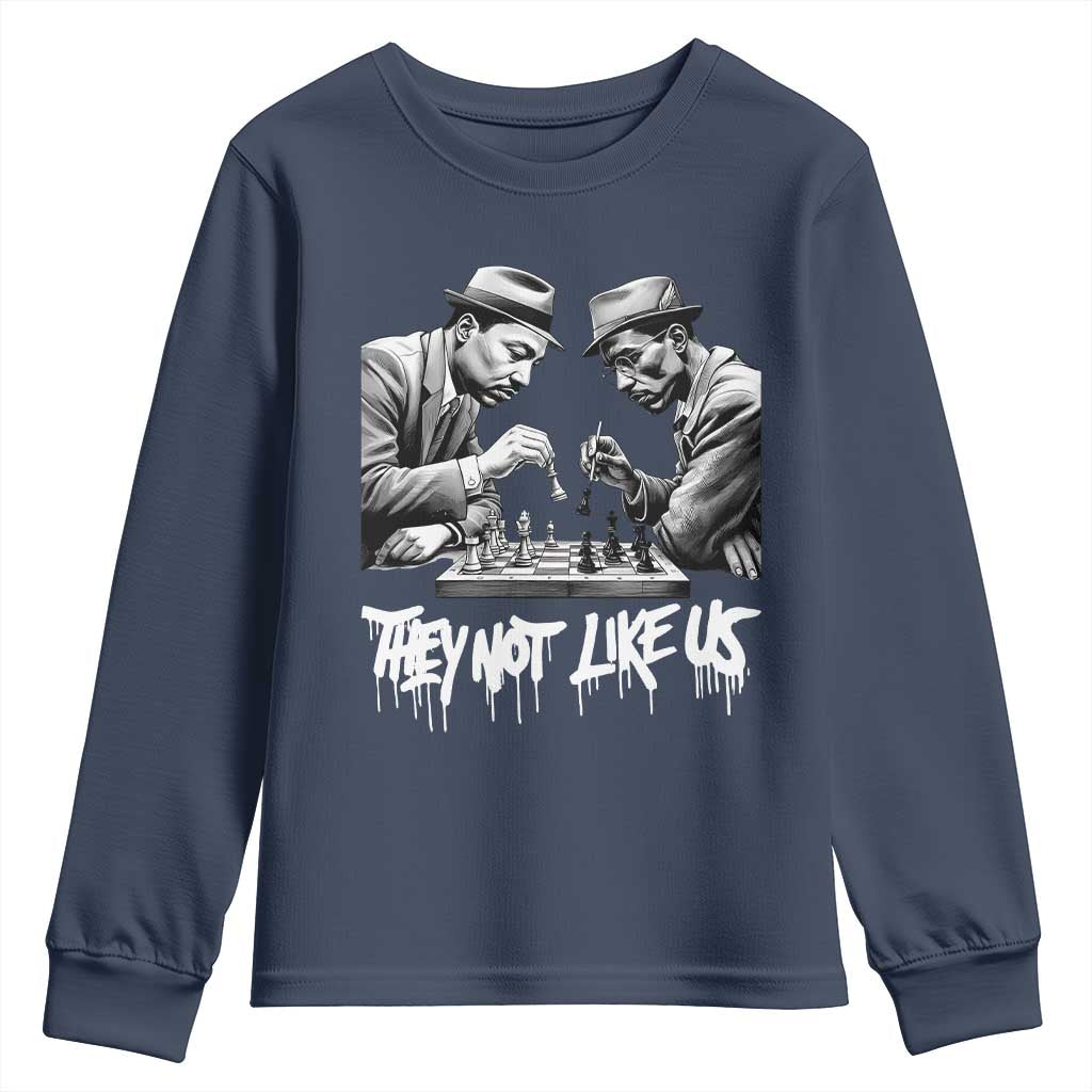 MLK And Malcolm X Youth Sweatshirt They Not Like Us African American Heritage Gift TS12 Navy Print Your Wear