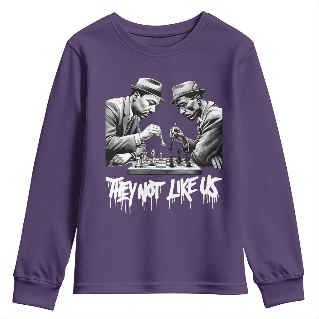 MLK And Malcolm X Youth Sweatshirt They Not Like Us African American Heritage Gift TS12 Purple Print Your Wear