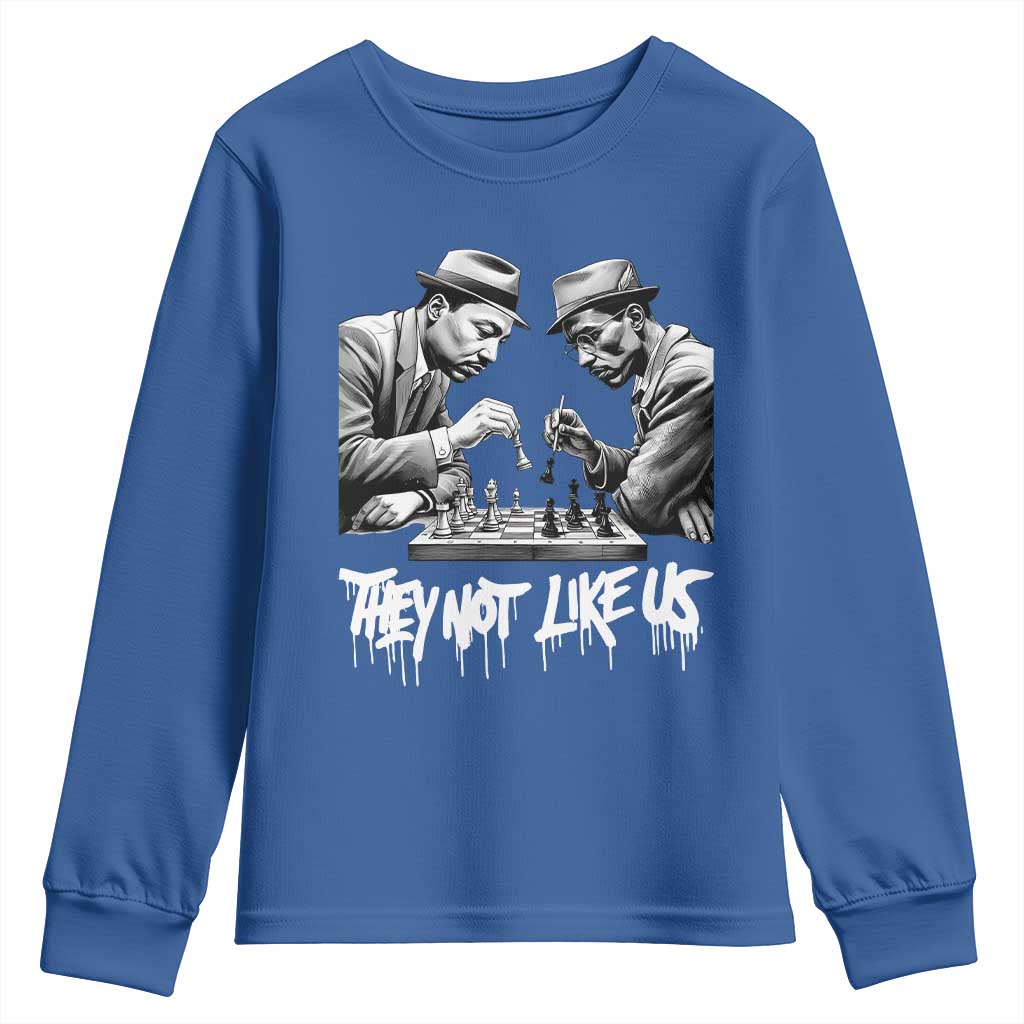 MLK And Malcolm X Youth Sweatshirt They Not Like Us African American Heritage Gift TS12 Royal Blue Print Your Wear