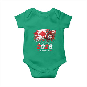 Funny Canada Soccer Dinosaur Baby Onesie Road To 2026 TS12 Irish Green Print Your Wear