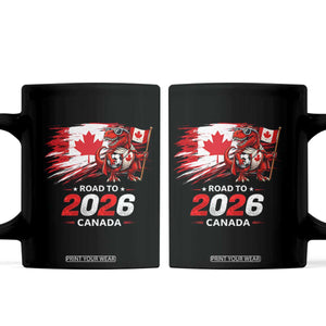 Funny Canada Soccer Dinosaur Coffee Mug Road To 2026 TS12 Black Print Your Wear