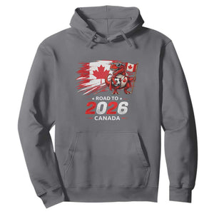 Funny Canada Soccer Dinosaur Hoodie Road To 2026 TS12 Charcoal Print Your Wear