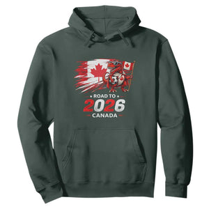 Funny Canada Soccer Dinosaur Hoodie Road To 2026 TS12 Dark Forest Green Print Your Wear