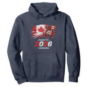 Funny Canada Soccer Dinosaur Hoodie Road To 2026 TS12 Navy Print Your Wear