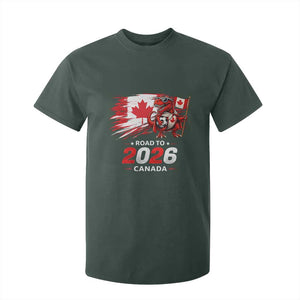 Funny Canada Soccer Dinosaur T Shirt For Kid Road To 2026 TS12 Dark Forest Green Print Your Wear