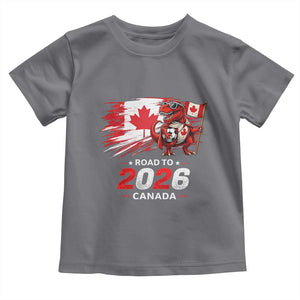 Funny Canada Soccer Dinosaur Toddler T Shirt Road To 2026 TS12 Charcoal Print Your Wear