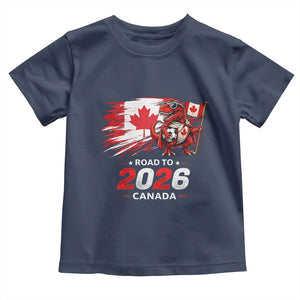 Funny Canada Soccer Dinosaur Toddler T Shirt Road To 2026 TS12 Navy Print Your Wear