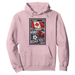 Canada Soccer Moose Hoodie Vintage Postal Stamp Road To 2026 TS12 Light Pink Print Your Wear