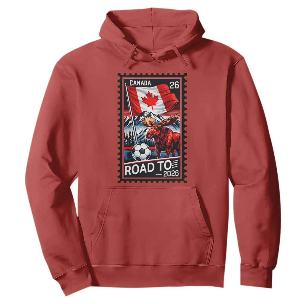 Canada Soccer Moose Hoodie Vintage Postal Stamp Road To 2026 TS12 Red Print Your Wear
