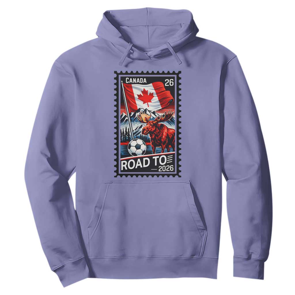 Canada Soccer Moose Hoodie Vintage Postal Stamp Road To 2026 TS12 Violet Print Your Wear