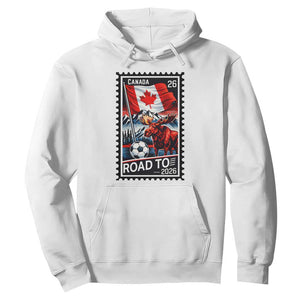 Canada Soccer Moose Hoodie Vintage Postal Stamp Road To 2026 TS12 White Print Your Wear