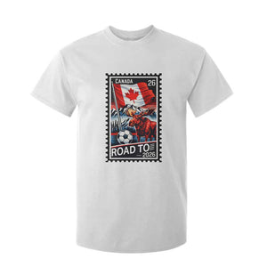 Canada Soccer Moose T Shirt For Kid Vintage Postal Stamp Road To 2026 TS12 White Print Your Wear