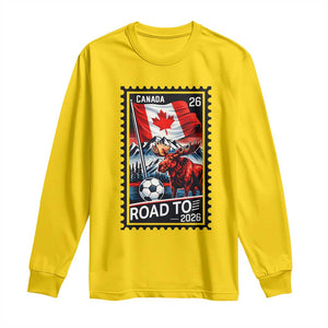 Canada Soccer Moose Long Sleeve Shirt Vintage Postal Stamp Road To 2026 TS12 Daisy Print Your Wear