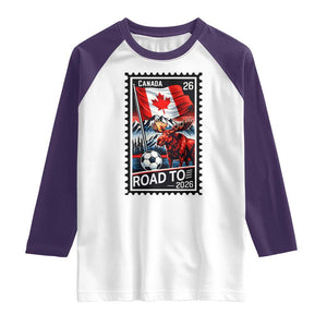 Canada Soccer Moose Raglan Shirt Vintage Postal Stamp Road To 2026 TS12 White Purple Print Your Wear